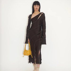 YUZEFI SPIRAL DRESS - CHOCOLATE